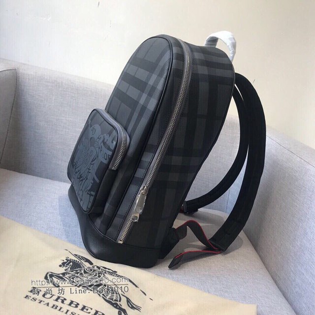 Burberry專櫃新款雙肩包 巴寶莉London格紋男士必入款雙肩包  db1137